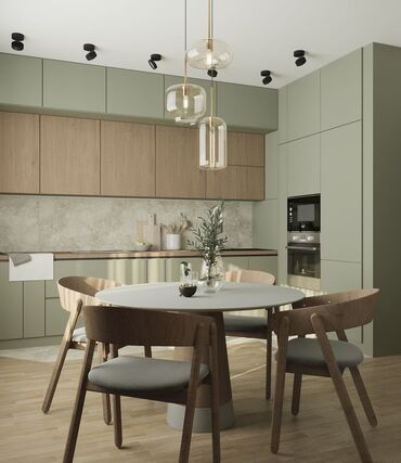 Sifarişlə mətbəx mebeli: Sifarişlə mətbəx dəsti, Özü çəkən petlələr, Mat laminat, Kredit var, Rayonlara çatdırılma, Pulsuz çatdırılma — 4