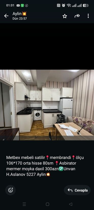 Quruducular: Metbex mebeli satilir📍membrandi📍ölçu 106*170 orta hisse 80sm