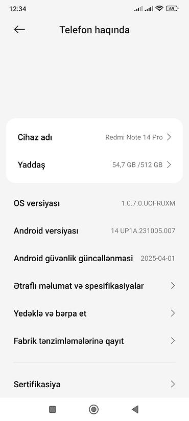 nokia n 95: Redmi Note 14 Pro+, 512 GB, rəng - Göy, Sənədlərlə, Sensor, Barmaq izi — 9