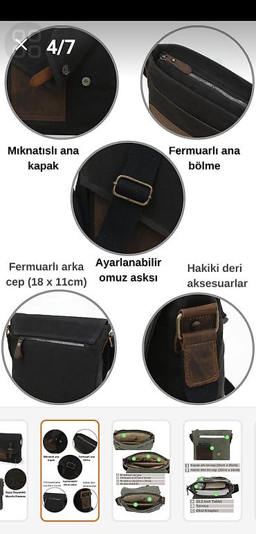 airpods 12: Suya davamlı mumlu kanvasdan kişi/unikseks çiyin çantası - Ölçülər — 4
