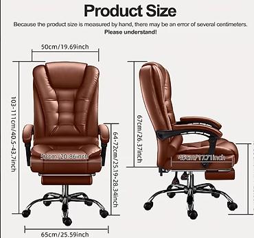 Ofis və oyun kresloları: Yeni, Təkərli, Qolları tənzimlənir, Süni dəri — 13