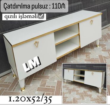 Divan və kreslo dəstləri: TV STEND / TV altı Yeni və sifarişlə. Qiymət : 110₼ Ölçü 