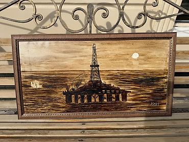 Картина «Морская платформа» в раме. - Оригинальная авторская работа