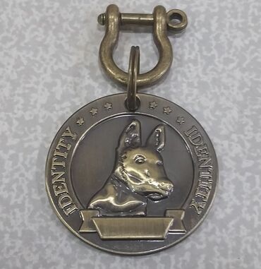 Heyvanlar üçün digər mallar: İt medalyonları (identifikasiya nişanı) satılır. Material: metal — 2