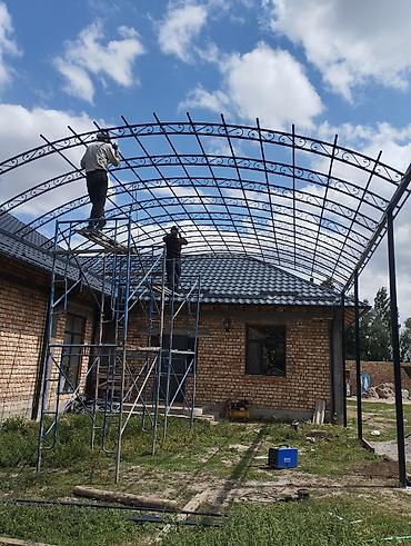 Навесы: Навес, Арочный, Металл, Поликарбонат, Установка — 15