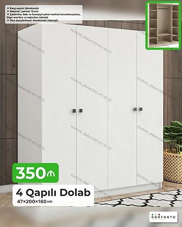 casio sumqayit: 4 qapılı dolab - Ölçü: 47 × 200 × 160 sm - Material: 18 mm laminat - — 1
