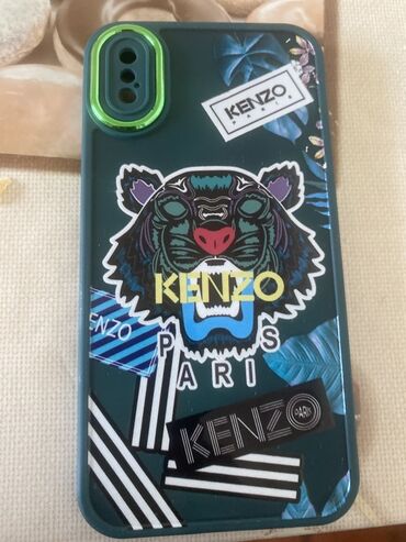 samsung galaxy k zoom: Чехол для телефона с принтом Kenzo. Чехол темно-зеленого цвета украшен