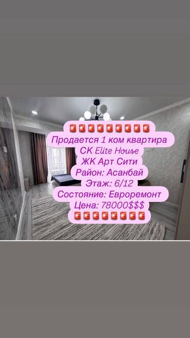 Продажа участков: 1 комната, 47 м², Элитка, 6 этаж, Евроремонт