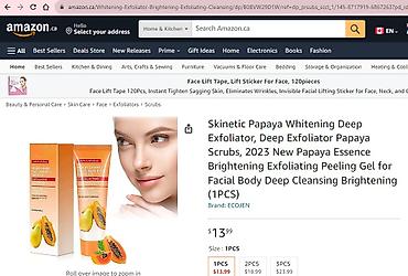 Уход за телом: ❄️ сша амазон отбеливающий гель для глубокого пилинга skill papaya — 17