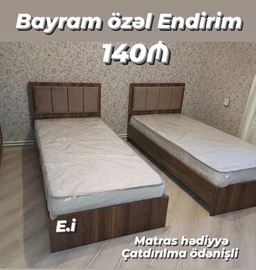 Çarpayılar: Yeni, Təknəfərlik çarpayı, Bazasız, Matras ilə, Siyirməsiz, Azərbaycan — 18