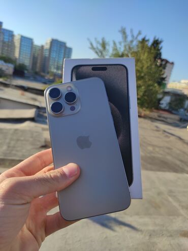 Apple iPhone: IPhone 15 Pro Max, 256 GB, Natural Titanium, Face ID, Sənədlərlə