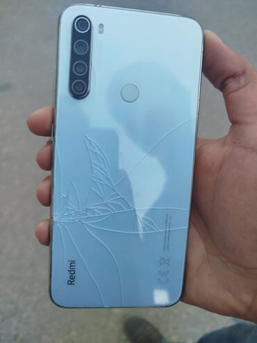 tv işlənmiş: Redmi Note 8, 64 GB, rəng - Gümüşü, Sensor, Barmaq izi, Simsiz şarj