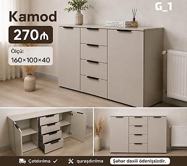 plastik kamod: Kamod G_1 - Qiymət: 270 ₼ - Ölçü: 160 × 100 × 40 sm Minimalist — 1