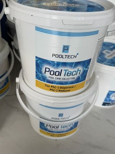 temiz su: Hovuzlarda pH səviyyəsini tənzimləmək üçün PoolTech markalı ağ rəngli