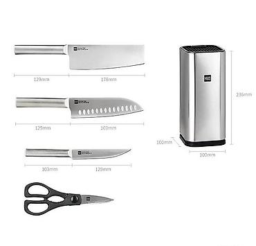 мясной нож: Набор ножей с подставкой HuoHou Stainless Steel Kitchen Knife Set — 1