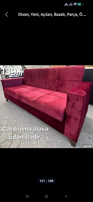 Sifarişlə divanlar: Divan, Qonaq otağı üçün, Parça, Bazalı, Açılan — 27