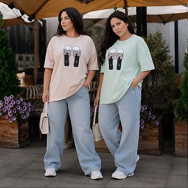Футболка, Оверсайз, Трикотаж, Новый, 3XL, 4XL, 6XL