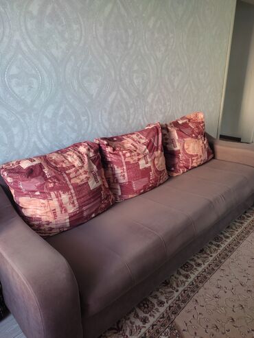 угловой диван с ящиками: Диван-кровать, цвет - Коричневый, Б/у