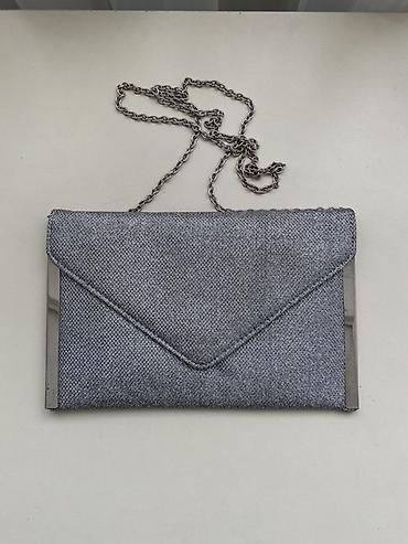 клатч: Boz-metalik rəngdə şıq qadın clutch çantası - Zərif parıltılı — 2