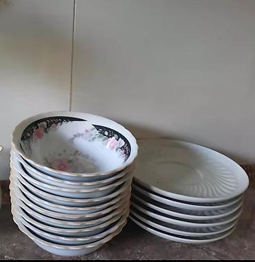 Наборы посуды: Посуда, фарфоровые тарелки СССР, размер 20×15 см, 11 шт — 14