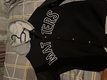Kurtkalar: Unisex “MATTERS” varsity stili gödəkcə - Rəng: qara gövdə, boz — 2