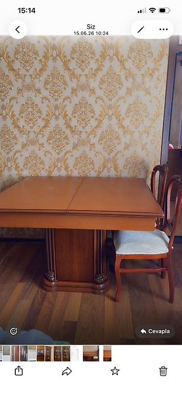 kafe stullari: Klassik yemək otağı dəsti
Agacdir — 6