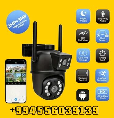 Videomüşahidə: Wifi Camera Ultra HD Dual Lens PTZ ve yüksek keyfiyetli ürün isteyen