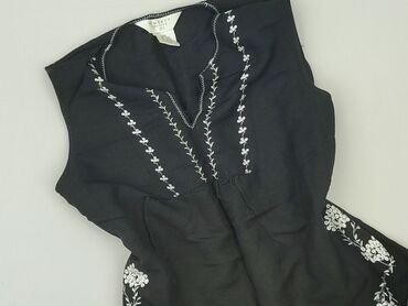 czarne bluzki krótki rękaw obcisła: Outfit, Women's blouse, size M (EU 38)