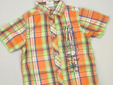 koszula dla chłopca 104: Shirt 8 years, condition - Very good, pattern - Cell, color - Orange