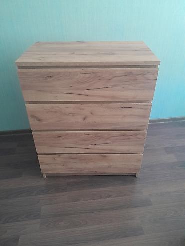 Ağac teksturalı 4 çekmecəli komod - Material: ağac naxışlı