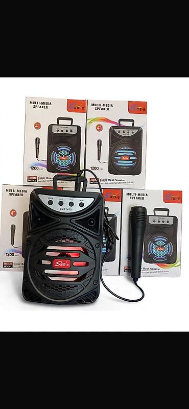 Колонки с микрофоном Аккумулятор 1200 mAh Хватит до 2 часов