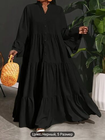 утягивающее белье для полных женщин: Qadınlar üçün maxi əba – qara rəng - Model: düyməli, A-kəsim, qat-qat