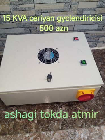 Generatorlar: 15 KVA gücündə cərəyan gücləndiricisi. Cihazın yuxarı hissəsində