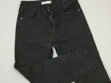 czarne spódnice jeansowe z przetarciami: Jeans, M (EU 38), condition - Good