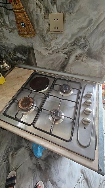 Quraşdırılan qaz-elektrik kombi plitə - 60 sm-lik paslanmayan polad