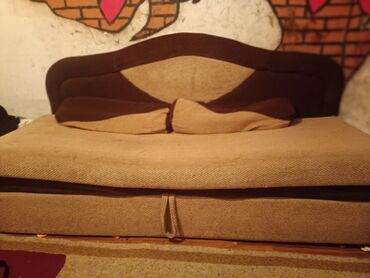 2 диван: Диван-кровать, цвет - Серый, Б/у