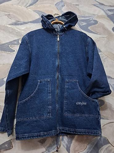 Джинсовая куртка, Свободная модель, Осень-весна, С капюшоном, 2XL