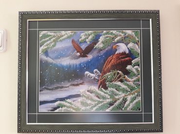 Home & Garden: The eagles κέντημα υφασμάτινο από χιλιάδες πολύχρωμες λεπτές χάνδρες