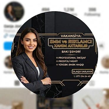 is axtarıram xanimam: Smm ve reklamci xanim axtarilir — 1
