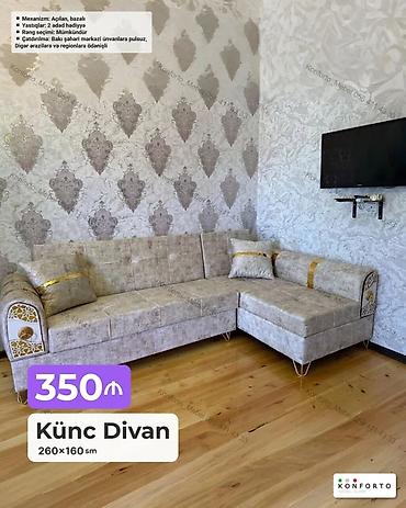 Divanlar: Künc Divan – 260×160 sm - Funksional mexanizm: açılan, bazalı — 1