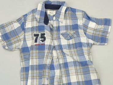 koszula blekitna: Koszula 5-6 lat, stan - Bardzo dobry, wzór - Kratka, kolor - Niebieski