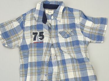 spodnie garniturowe w kratę: Shirt 5-6 years, condition - Very good, pattern - Cell, color - Blue