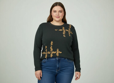 zara sweter w panterkę: Sweter damski, rozmiar 4XL