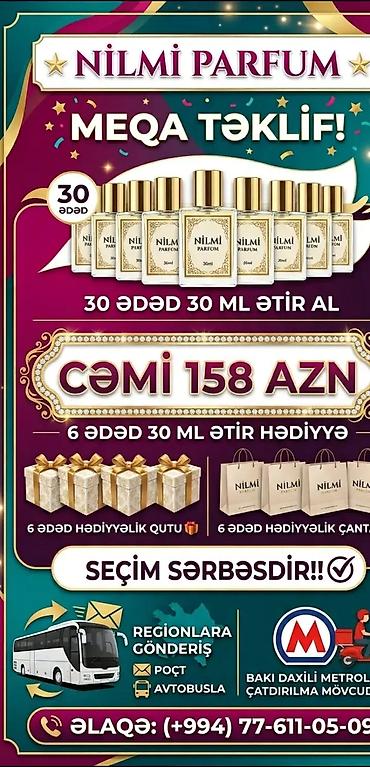 Gözəllik və sağlamlıq: Nilmi Parfum – MEQA TƏKLİF - 30 ədəd 30 ml ətir paketi - Cəmi 158 AZN — 1