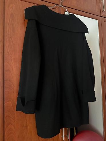 deri geyim: Qara rəngli tunika/kardiqan tipli üst geyim - Brend: Massimo Dutti — 3