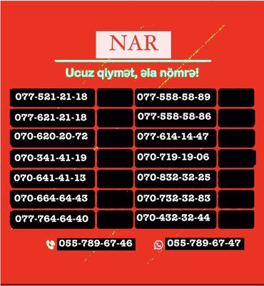 SİM-kartlar: Nömrə: ( 077 ) ( 706646443 )