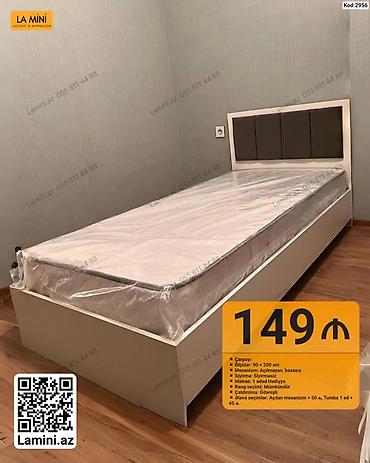 Ev üçün mebel: Çarpayı – tək nəfərlik model - Ölçü: 90 × 200 sm - Mexanizm — 1