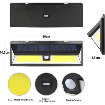 LED lampalar: Günəş ☀️⛅ enerjisi ilə işləyən sensorlu işıq lampa fasad divar önü — 3