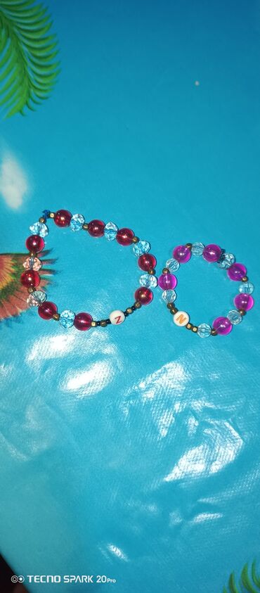 Bilərziklər: Uşaq üçün boncuk bilərziklər - Material: akril boncuklar, şəffaf — 2