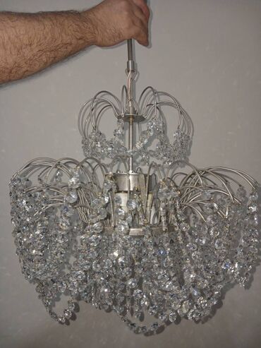 Ev saatları: Çılçıraq, 3 lampa, Xrustal